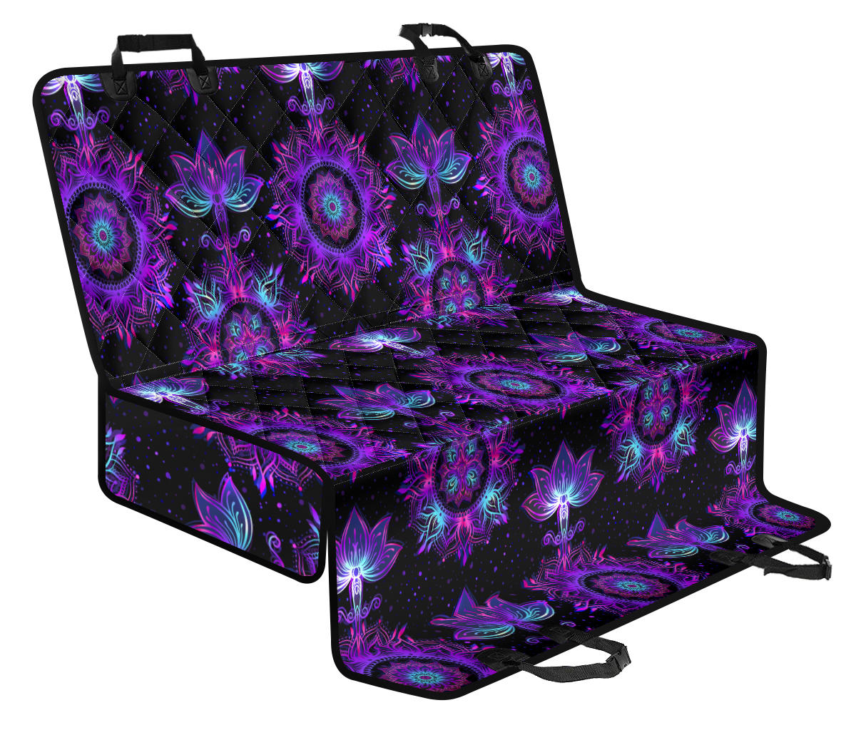 Purple Mandala Lotus Car Back Seat Pet Cover