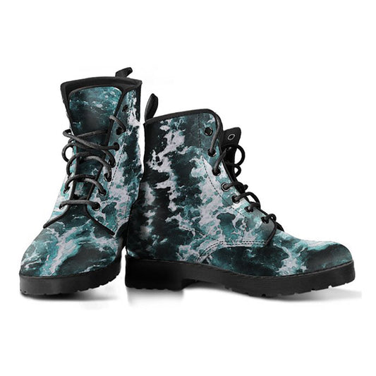 Dark Ocean Abstract Printed Boots