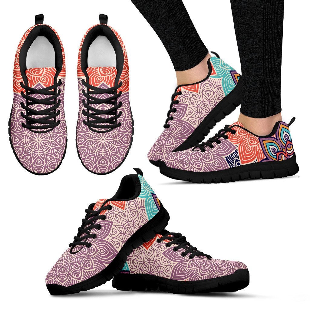 Colorful Floral Mandalas Sneakers