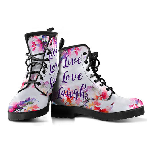 Live Love Laugh Floral Printed Boots