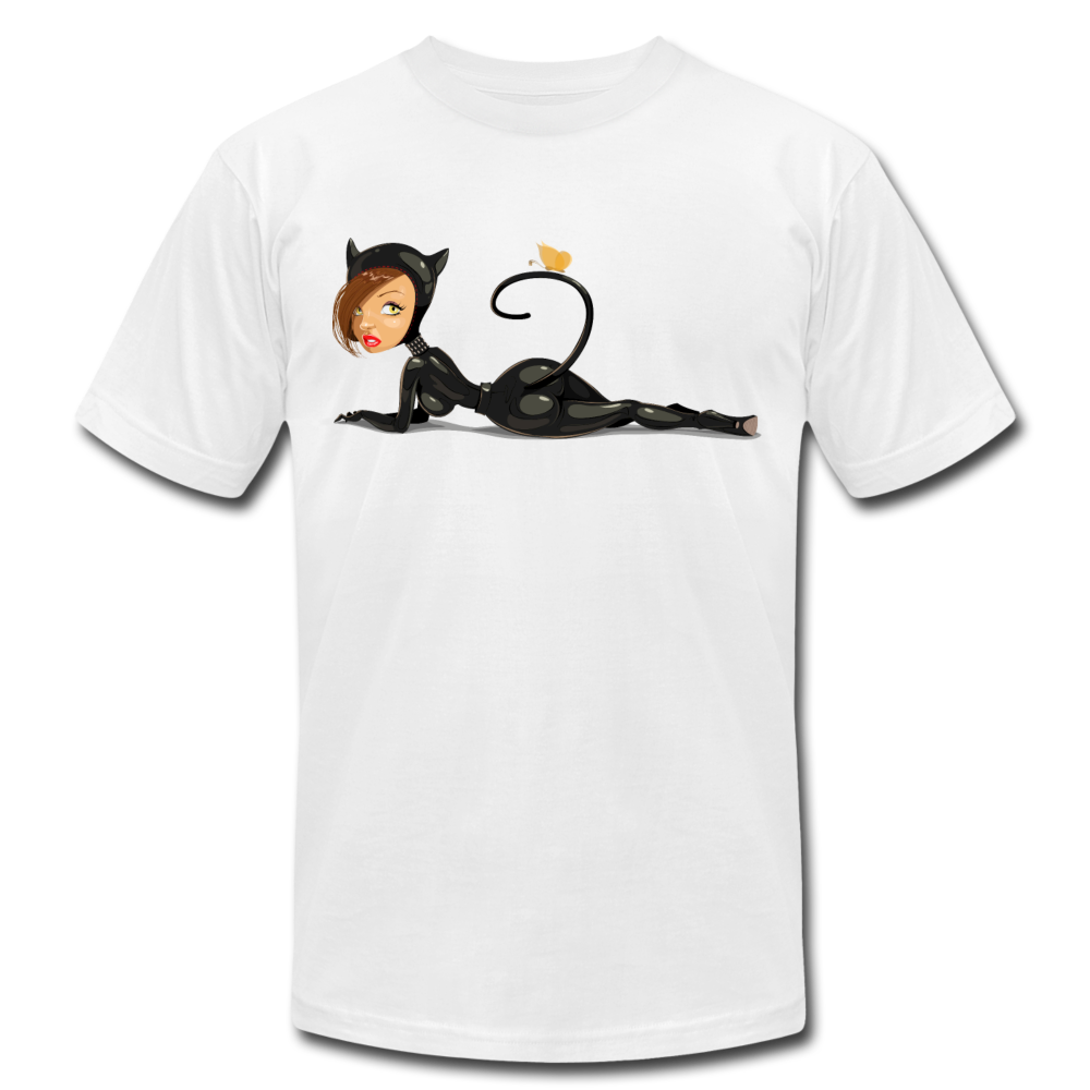 Cat Girl Cartoon T-Shirt - white