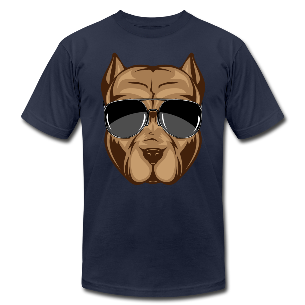 Cool Dog Wearing Sunglasses T-Shirt - navy