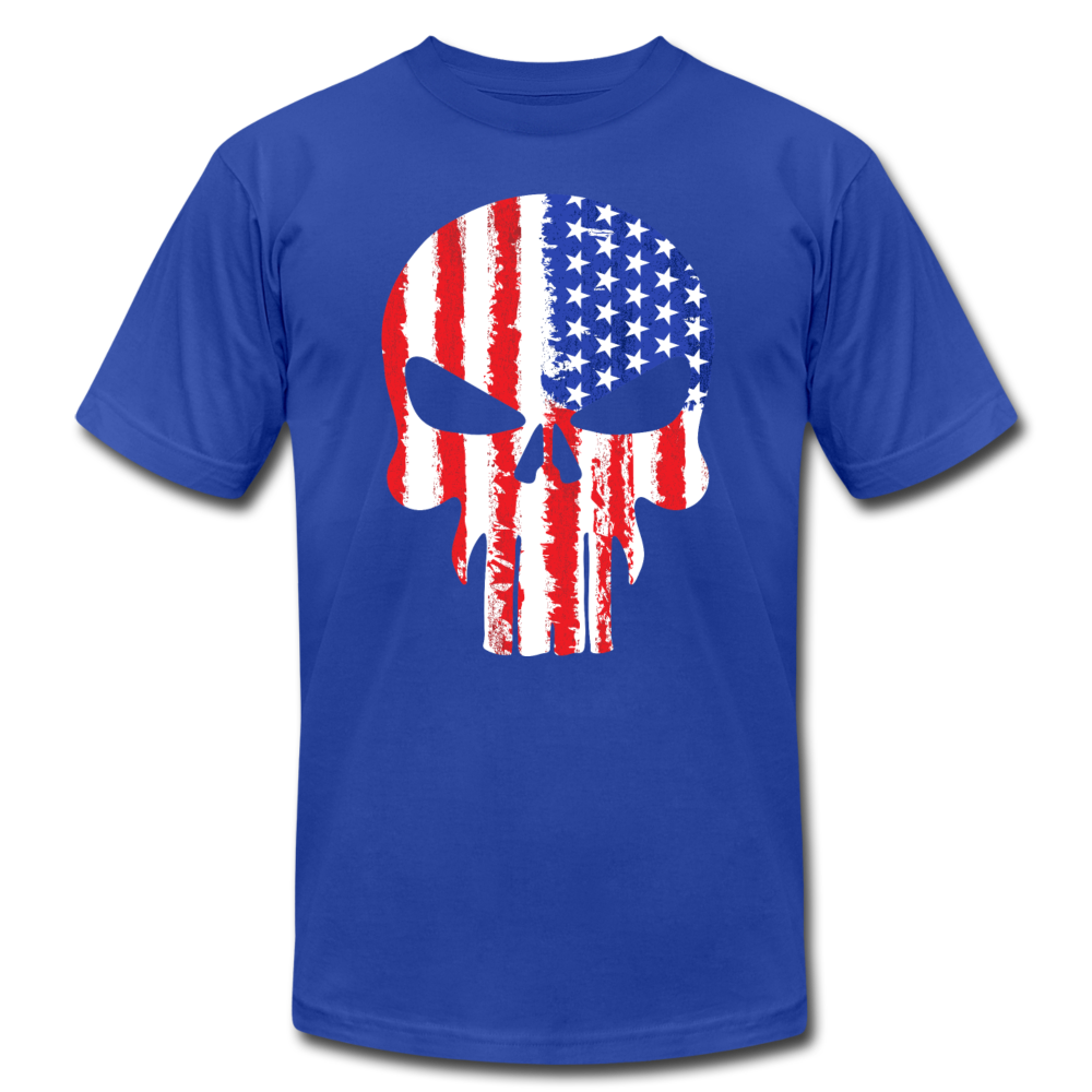 American Skull T-Shirt - royal blue