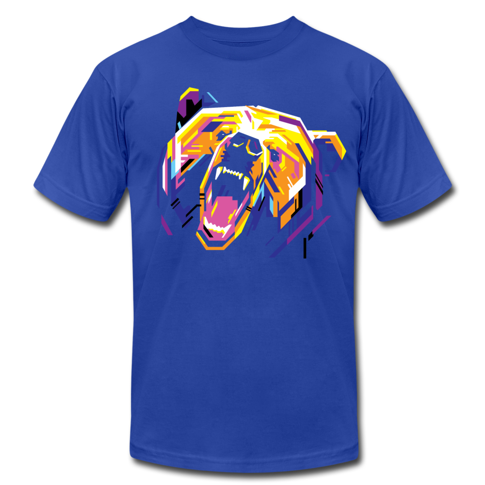 Abstract Growling Bear T-Shirt - royal blue