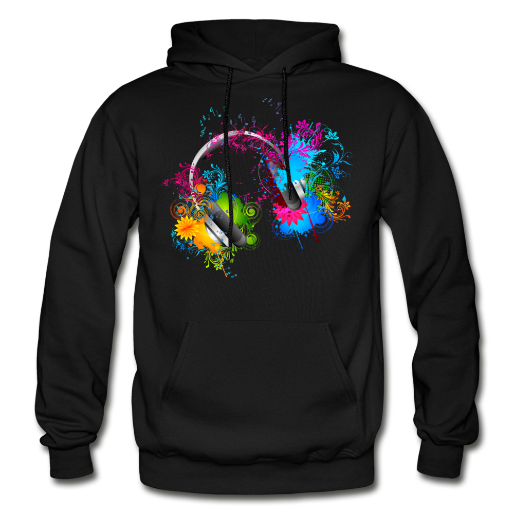 Colorful Floral Abstract Headphones - black