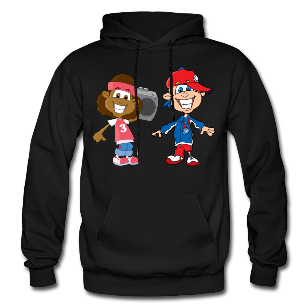 Hip Hop Cartoon Kids Hoodie - black