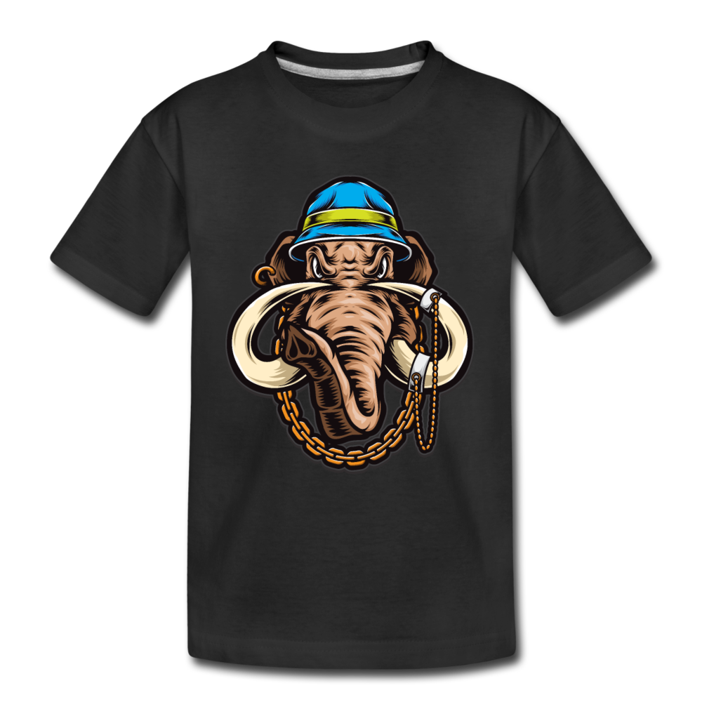 Hip Hop Elephant Kids T-Shirt - black