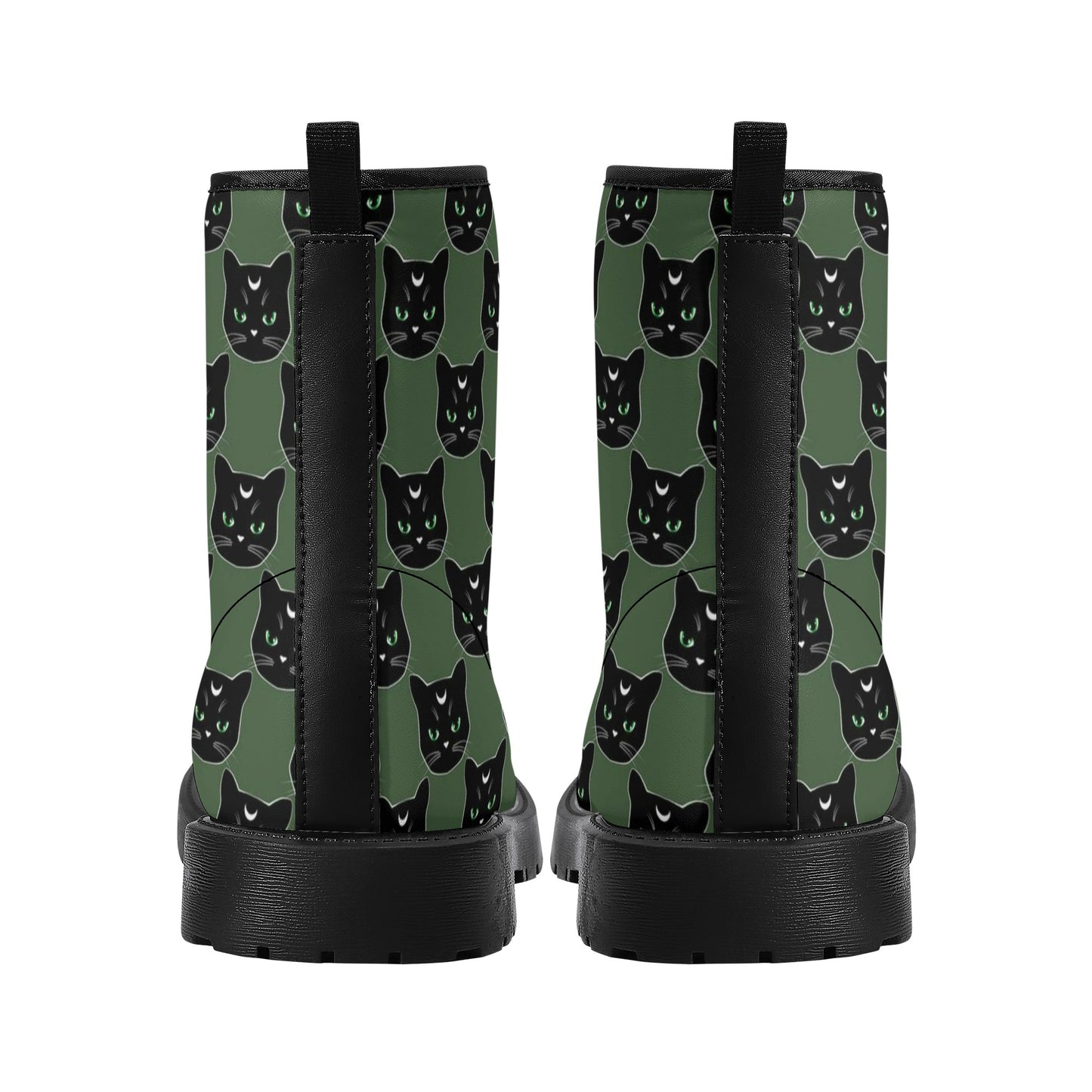 Military Green Cat Boots Women's Leather Boots