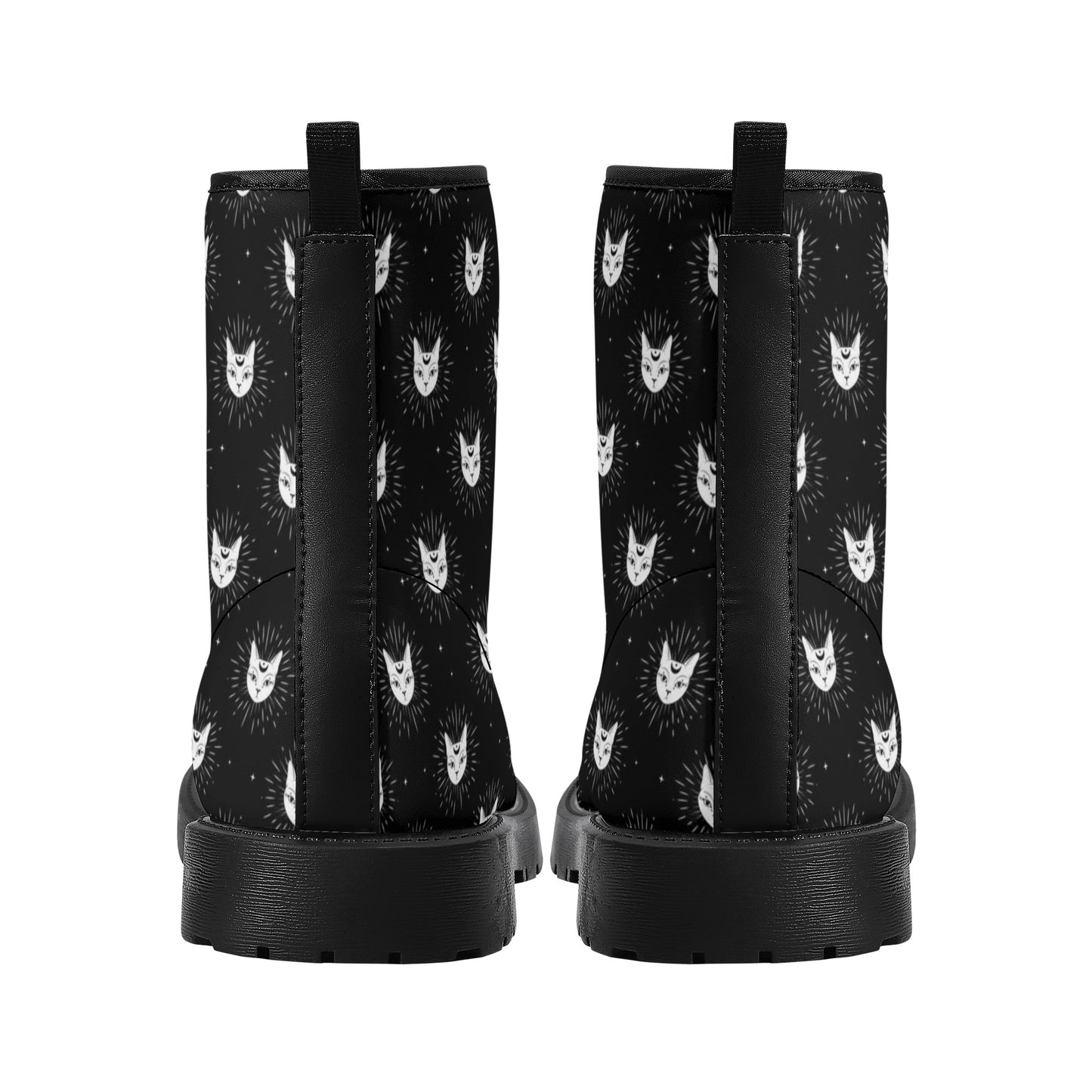 Cat Woman Boots Women's Leather Boots, Fashion Combat Boots, Vegan Leather Boots, Custom Shoes, Custom Boots, Cool Shoes