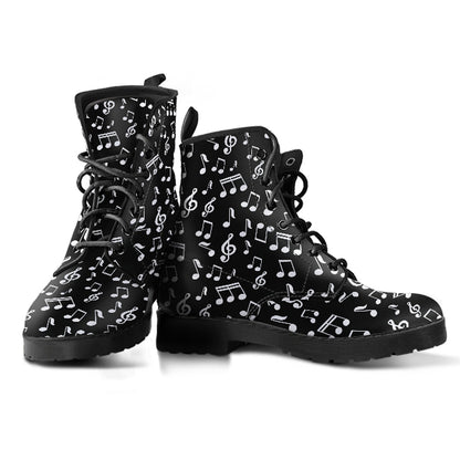 Black Music Notes Printed Boots alternate view