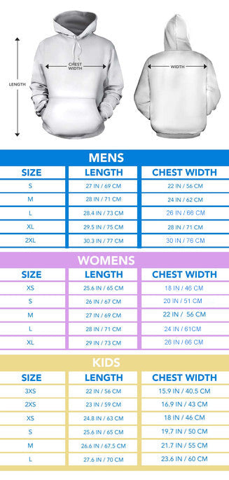 Men's and Women's Hoodie Size Guide