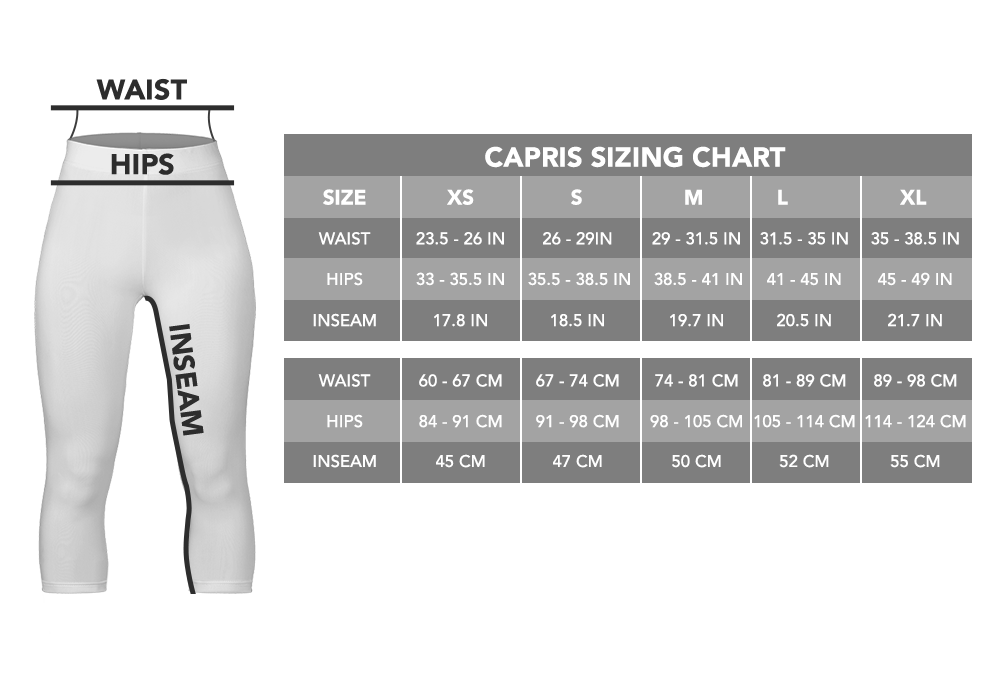 Capri Leggings Size Guide