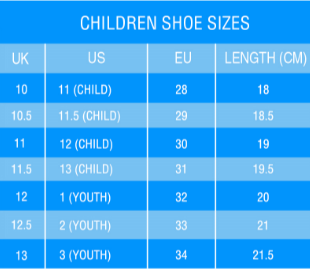 Kids Sneakers Size Guide
