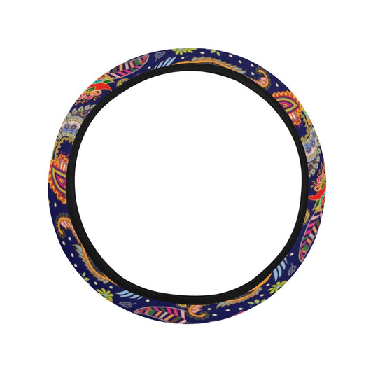 Colorful Floral Decor Steering Wheel Cover