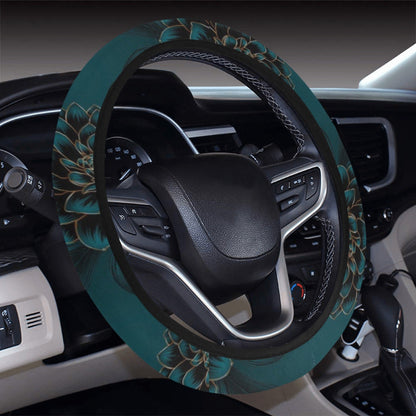 Dark Blossom Pattern Steering Wheel Cover