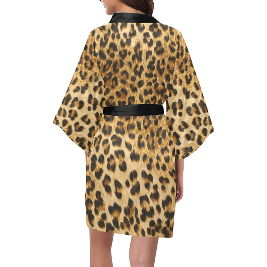 Leopard Print Kimono Robe