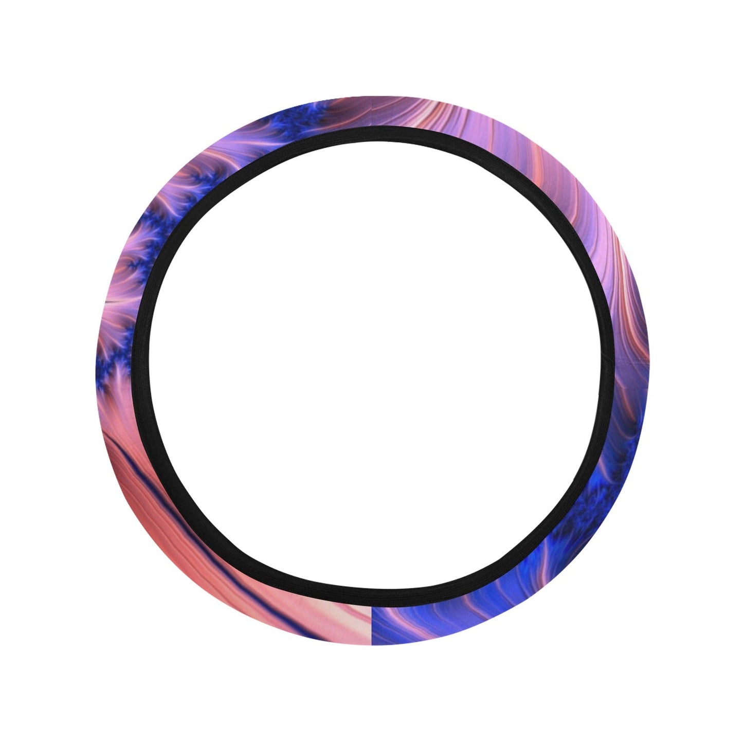Blue Peach Abstract Steering Wheel Cover