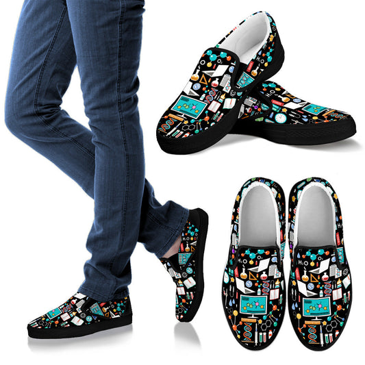 Science Pattern - Slip Ons