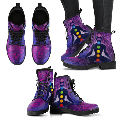 Purple Chakra Mandala Printed Boots