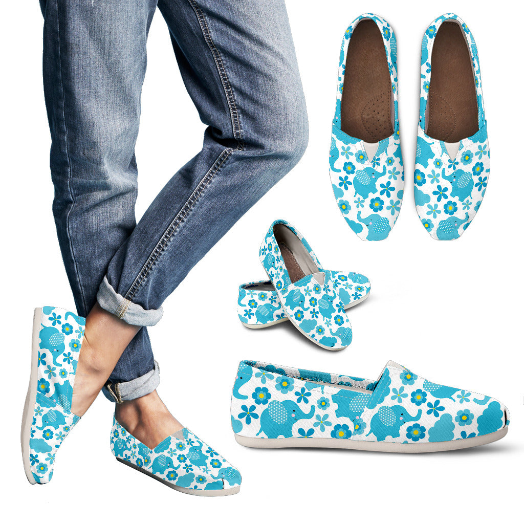 Floral elephant slip-on shoes, product view