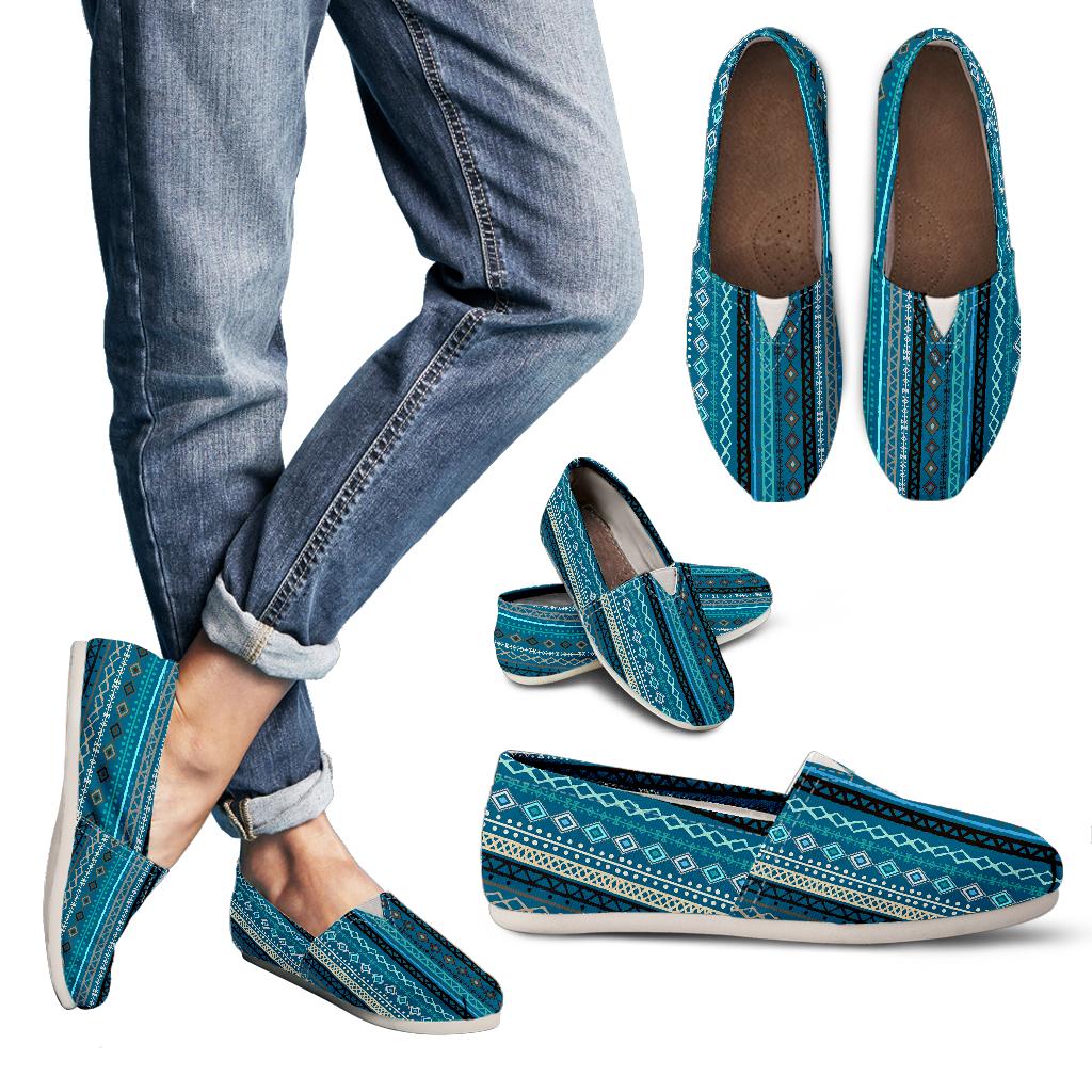Teal Boho Stripes Decor Casual Shoes