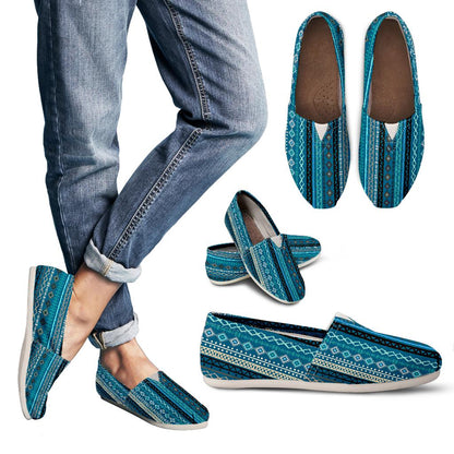 Teal Boho Stripes Decor Casual Shoes