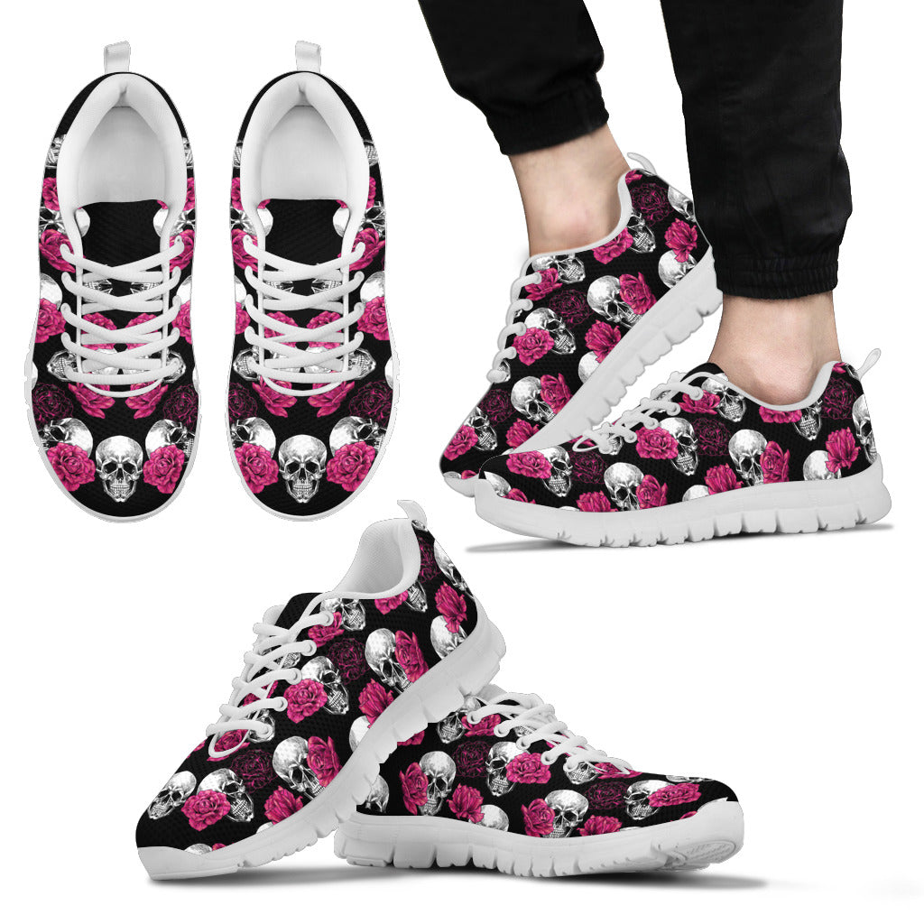 Pink Floral Skull - Sneakers