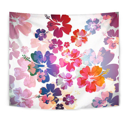 Colorful Aloha Flowers Wall Tapestry