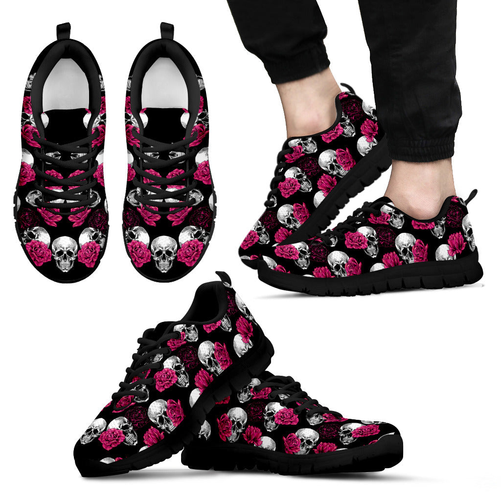 Pink Floral Skull - Sneakers