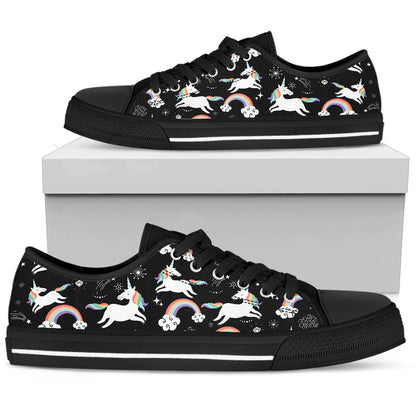 Cute Unicorn Shoes Black Sole