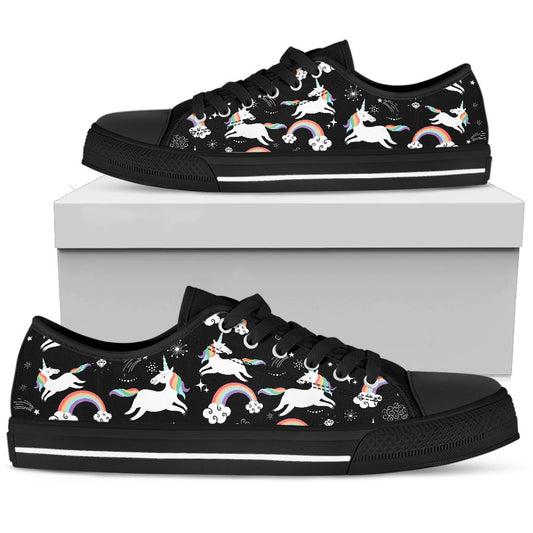 Cute Unicorn Shoes Black Sole