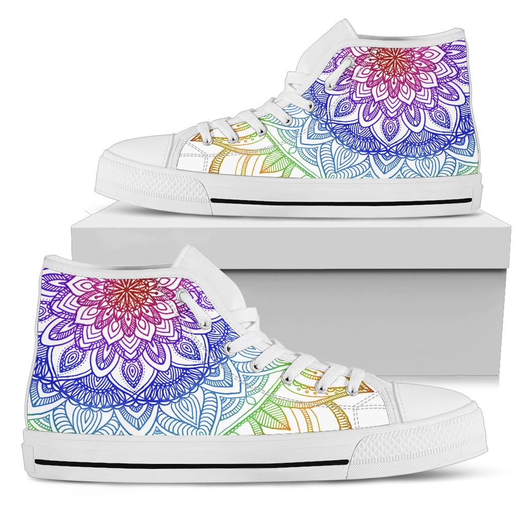 Rainbow Mandala High Top Shoes
