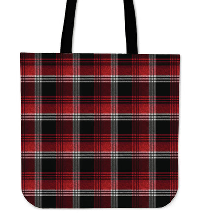 Red Plaid Canvas Tote Bag