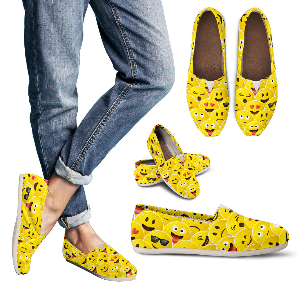 Yellow Emoji Slip-On Shoes