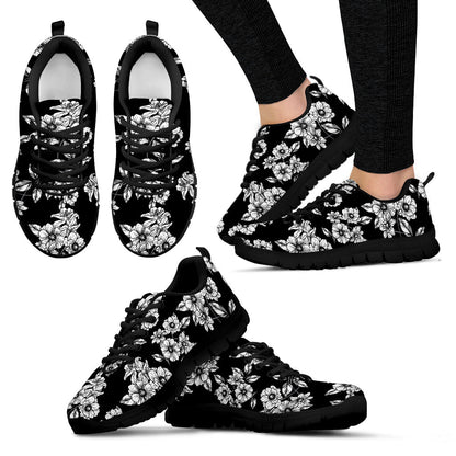 Black Floral Sneakers