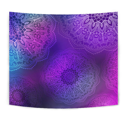 Purple Mandalas Wall Tapestry
