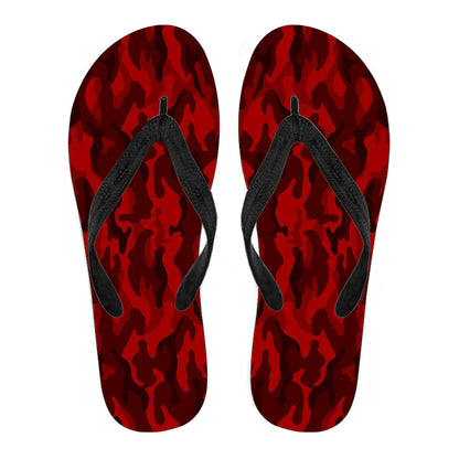Dark Red Camouflage Flip Flops