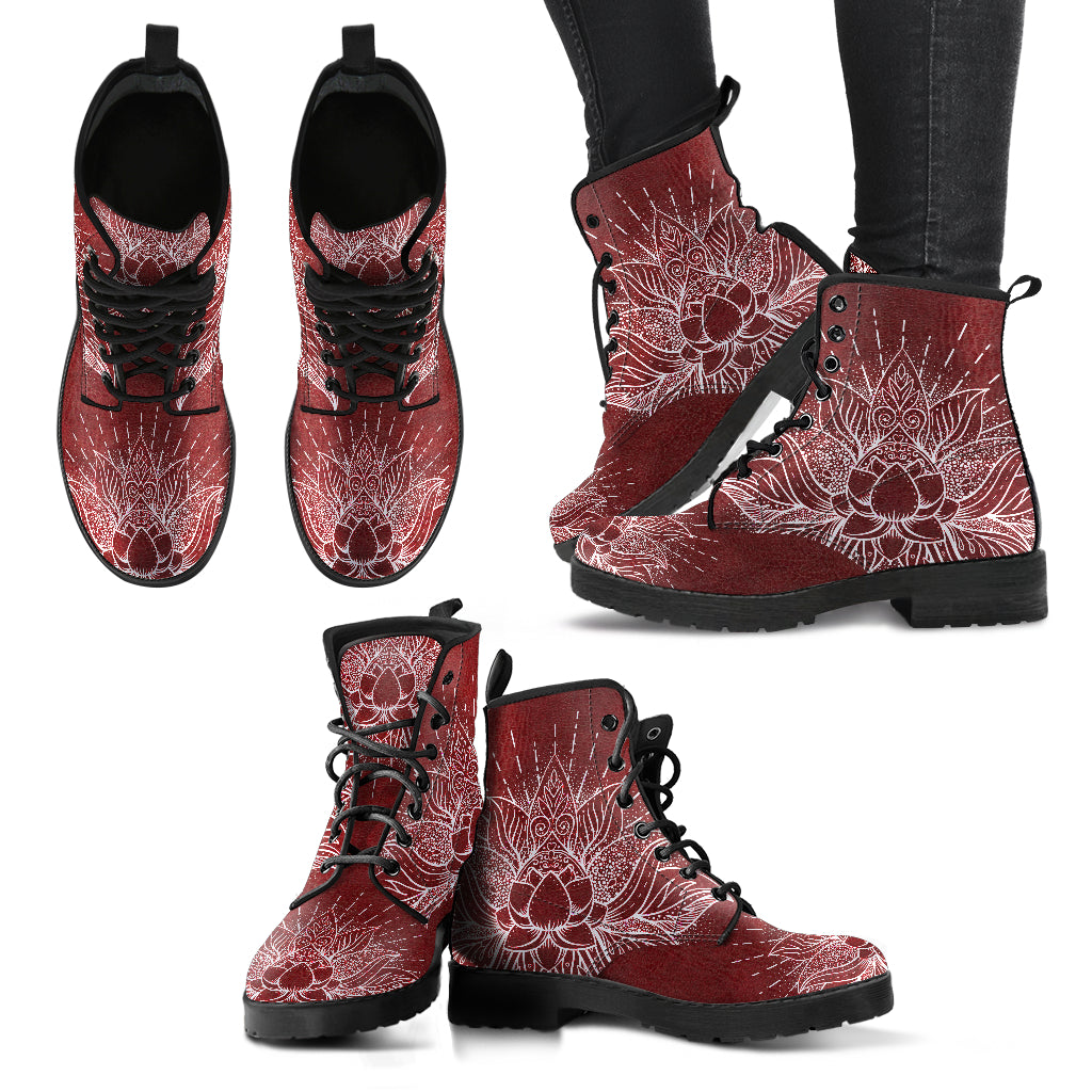 Glowing Lotus Handcrafted Boots