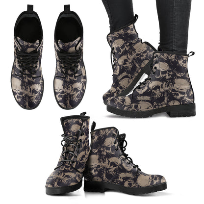 Abstract Skull Printed Boots