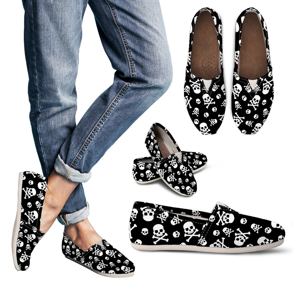 Skull Printed Slip-On Shoes
