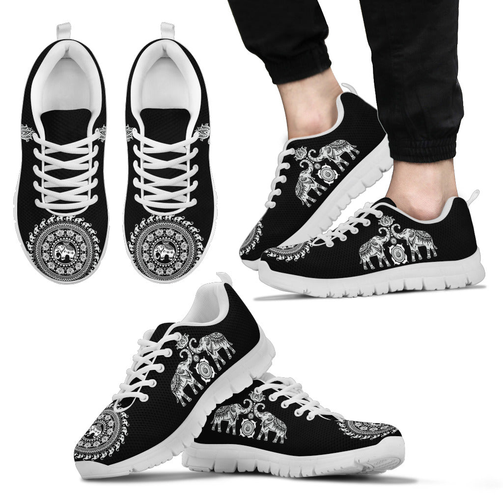 Elephant Mandala Black - Sneakers