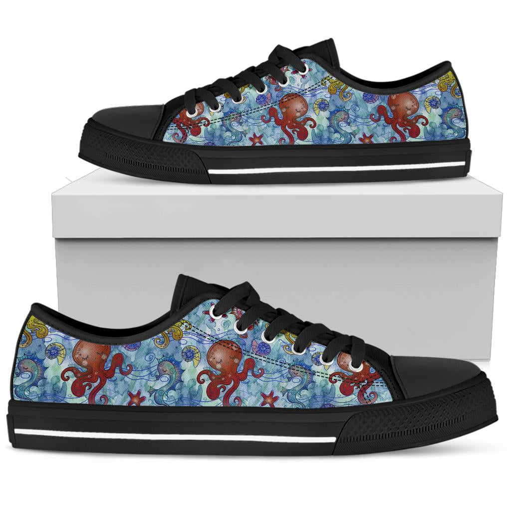 Cute Octopus Shoes Black Sole