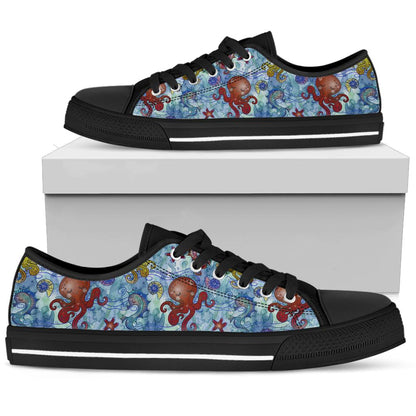 Cute Octopus Shoes Black Sole