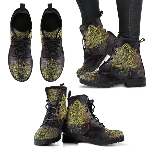 Gold Lotus Handcrafted Boots