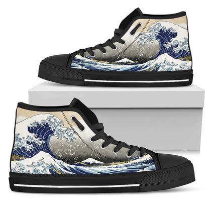 Great Wave Shoes - Black Sole High Top Shoes