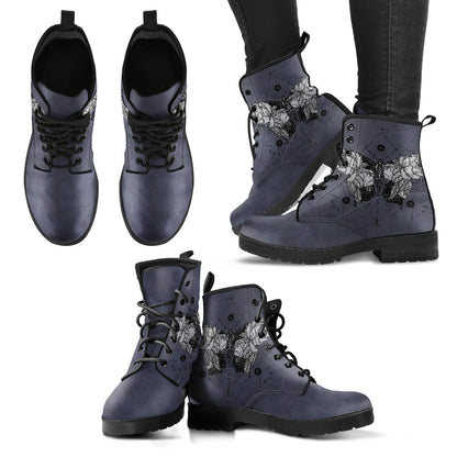 Dark grey butterfly printed boots, paired product view