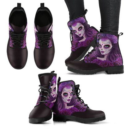 Purple Calavera Womens Boots