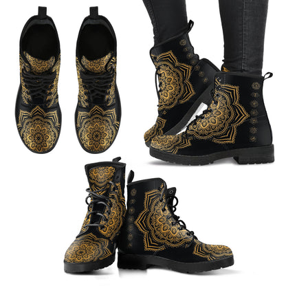 Gold Chakra Mandala Printed Boots