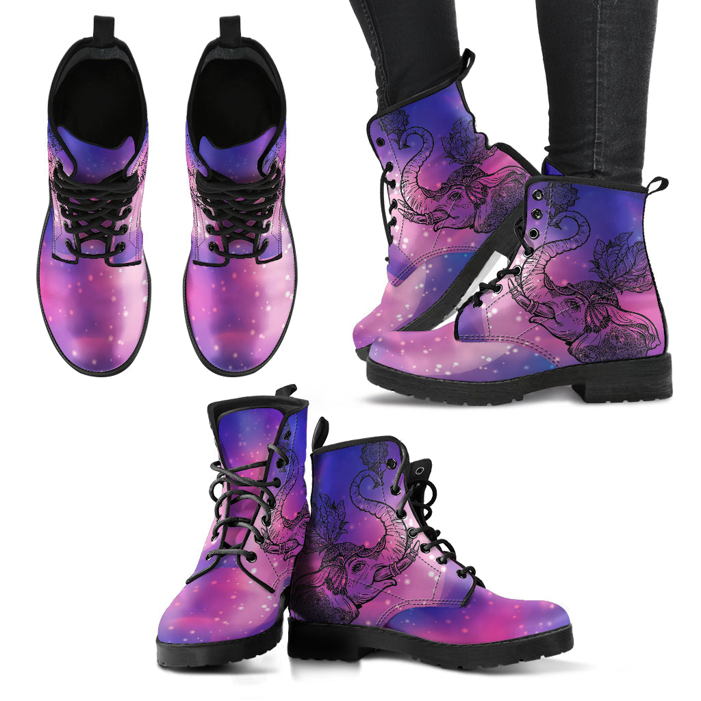 Pink & Purple Elephant Womens Boots