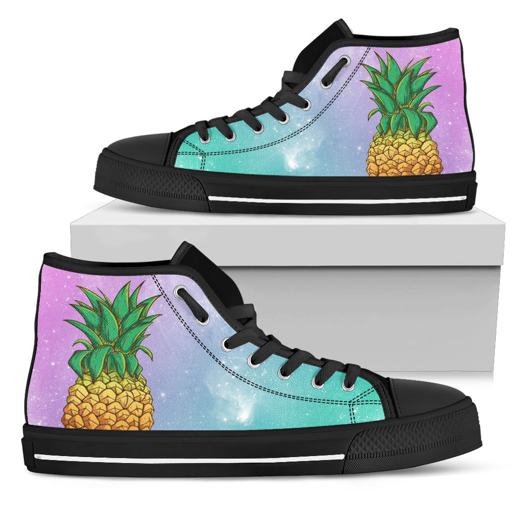 Cute Pineapple Shoes Black Sole High Top Shoes